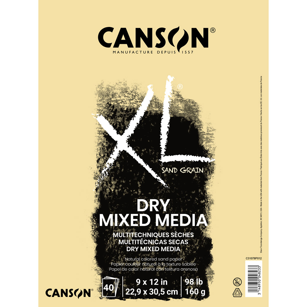 Canson XL Dry Mix Media Grey Sand Paper Spiralli Defter 40 Yaprak 160g